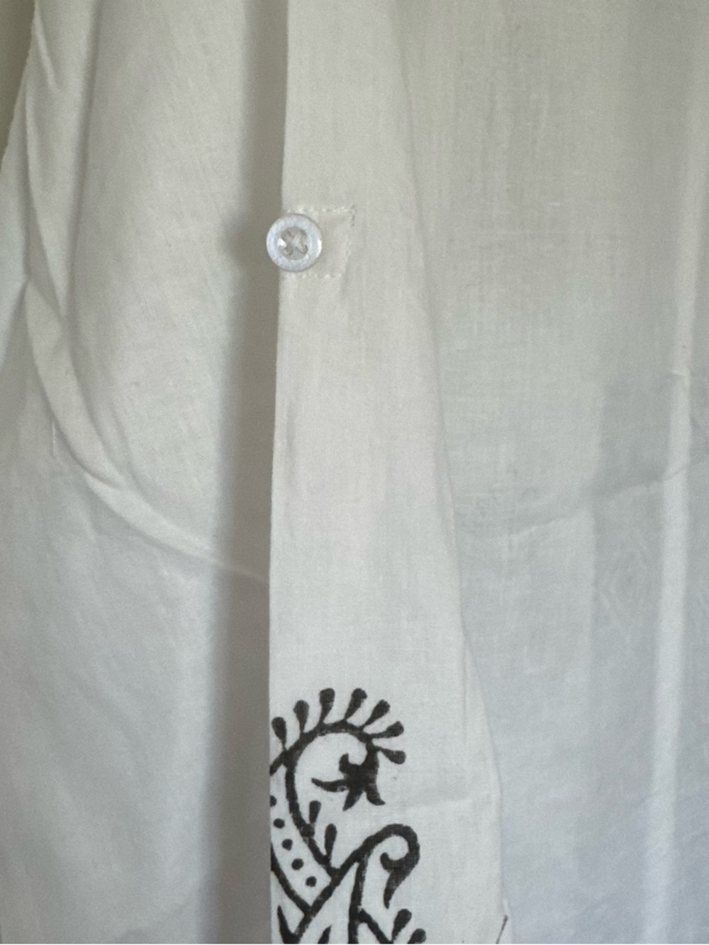 Rhea Handmade Cotton Paisley Print Tunic Shirt Coverup One Size NWT - Picture 6 of 9